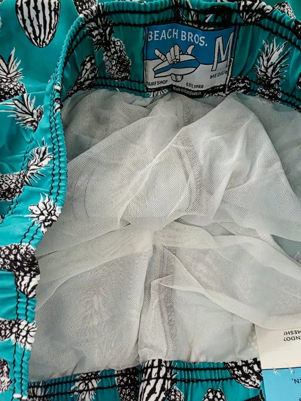 NWT Beach Bros Men's Swim Trunks Fruit X-Ray Aqua BB-104-48